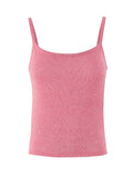 Bonnyshow  Summer Sparkly Sequin Camisole Top For Women Sexy Slightly Transparent Knit Vest Sleeveless Vacation Lady Tank Tops K31