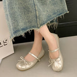 Bonnyshow  Designer Spring Women Mary Jane Shoes Fashion Square Toe Ladies Comfort Soft Sole Flats Women's Comfort Ballerinas Shoes