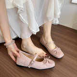 Bonnyshow  New Spring Butterfly-knot Women Ballet Shoes Fashion Outdoor Dress Shoes Female Street Style Soft Sole Flats Shoes