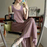 Bonnyshow  Striped Vest Knit Dress Women Elegant Solid Knitted Backless Slim Long Dress Sexy Sleeveless Dresses Summer Lady Party
