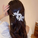 Bonnyshow White Butterfly Hair Clips Girls Sweet Fairy Chiffon Butterflies Hairpin Barrettes Women Headwear Trendy Hair Accessories
