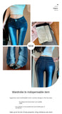 Bonnyshow  Women's Chic Hip-enhancing Padded Skinny Full Length Flare Jeans Lady High Street High Light Wash Slim Boot Cut Jeans