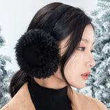 Bonnyshow Korea Women's Wool Warm Earmuffs Solid Plush Outdoor Skiing Cycling Windproof Cold Ear Muffs Women Anti-freezing Earmuffs Winter