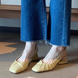 Bonnyshow  Summer Elegant Ladies Sandals Fashion Ladies Elastic Flat Heel Women Shallow Party Shoes Square Heel sandalias de mujer