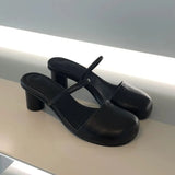 Bonnyshow  New High Heels Women Slippers Chunky Mules Shoes 2025 Trend Slingabck Sandals Summer Designer Sexy Woman Pumps Zapatillas Mujer