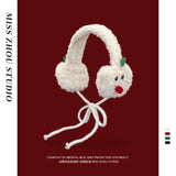 Bonnyshow Japanese Plush Apple Ear Muffs Ladies Plush Earplugs Cold Ear Muffs Warm Cute Plush Windproof Ear Muffs Bike Accessories