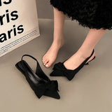 Bonnyshow  Fashion Women Sandals Party Pumps Thin High Heels Elastic Band Black White Rose Summer Shoes Woman Ladie Pumps  high heels