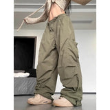 Bonnyshow Oversized Y2k Cargo Pants Harajuku Hip Hop America Style Wide Leg Trousers Korean Fashion Vintage Loose Summer Streetwear