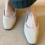 Bonnyshow  Shallow-mouthed Square Toe French Anti-slip Low-heeled Sandals, Summer Bag Toe Retro Style, Breathable Soft-soled Casual Shoes