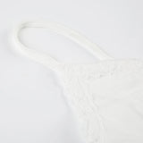 Bonnyshow  Fashion Solid Lace Spliced Simple All-Match Women Camisole Tops Basic Slim Fit Fake 2 Piece Blouses