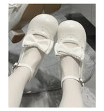 Bonnyshow  Original Lolita Style Round Head Low Heel Bow Mary Jane Shoes Elegant Casual 2025 New Spring and Autumn Women's Pumps