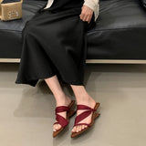 Bonnyshow  Luxury Designer Brand Women Slipper Summer Fashion Pointed Toe Narrow Band Shallow Wedge Party Dress Shoes Sexy Zapatos De Mujer