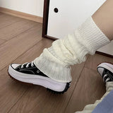 Bonnyshow 57cm Sweet Japanese Lolita Leg Warmers Women Ankle Warmer for Girls Gothic Long Socks Y2K Thin Knitted Cosplay Heap Heap Socks