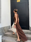 Bonnyshow  Summer Fashion Cardigan Robes Solid V-Neck Single Breasted Sleeveless Dresses Casual Loose Commuter Street Dress Women