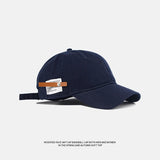 Bonnyshow Retro Baseball Cap for Women Men Hip Hop Letter Leather Label Snapback Hat Summer Solid Color Cotton Casual Couple Peaked Hats