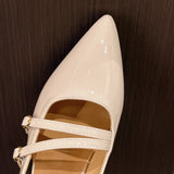 Bonnyshow  French Style Elegant Pointed Toe Sandals Women's New Soft Bottom Soft Leather Style Fashionable All-match Single-layer Shoes