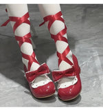 Bonnyshow  Original Lolita Style Round Head Low Heel Bow Mary Jane Shoes Elegant Casual 2025 New Spring and Autumn Women's Pumps