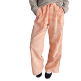 Bonnyshow Lounge Pants y2k Clothes Women Plaid Print Drawstring High Waist Loose Trousers with Pockets 2000s Clothing Streetwear