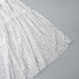 Bonnyshow  Floral Jacquard Lace White Long Skirt Women Summer High Waist Loose Sexy Sheer Midi Skirts Streetwear Casual Fashion Skirts New