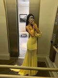 Bonnyshow  See Through Dress Women Patchwork Temperament Solid Pleated Strapless Sleeveless Backless Slim Banquet Party Vestidos