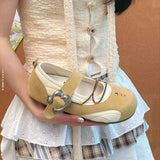 Bonnyshow  New Women Flat Marie Janes Shoes Designer Sandals Casual Loafers Woman SneakersSummer Shallow Trend Dress Sandalias Mujer