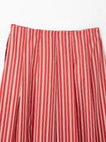 Bonnyshow  SummerRed Striped Long Skirt Women Zipper High Waist Loose Simple Midi Skirts Streetwear Fashion Casual A-line Faldas 2025 New