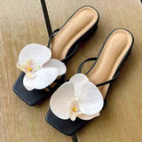 Bonnyshow  Sandals Decorations Flower Shoe Accessories Vacation Style Removable Butterfly Orchid Shoes Charms DIY Shoe Buckle Clogs Buckle