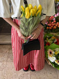 Bonnyshow  SummerRed Striped Long Skirt Women Zipper High Waist Loose Simple Midi Skirts Streetwear Fashion Casual A-line Faldas 2025 New
