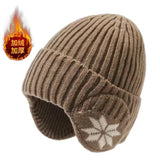 Bonnyshow Winter Knit Earflap Hat for Women Solid Color Pompom Ear Protection Baseball Cap Female Outdoor Cycling Earmuff Caps Gorras 겨울모자