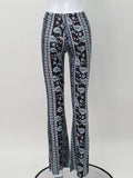 Bonnyshow Huhugirl Fashion Sexy Women Paisley Pant Midi Waist Skinny Long Pants Streetwear Classic Trousers Female Clothing Y2K Streetwear