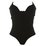 Bonnyshow Black Sexy Tube Top for Women Fashion Deep V-neck Bodycon Strapless Tops Sleeveless Backless Club Party Camis 2024 Streetwear