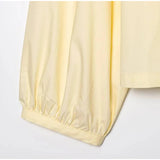 Bonnyshow  Chic Hollow Out Pleated Blouses Women Loose Fit Long Flare Sleeve Chiffon Shirts 2025 V-neck Lace Up Street Fashion Comfort Tops