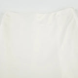 Bonnyshow  Women Elegant Skirt Suit White V-neck Puff Sleeve T-shirt and Long Skirt Casual Two Piece Set High Street Office Wear