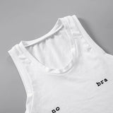 Bonnyshow Graphic Tank Top Summer Y2k Clothes for Women White Sleeveless Tees Cute Sexy Letter Printed Fitted Crop Tops