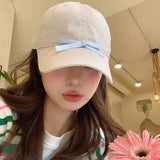 Bonnyshow Korean Ins Bow Knot Baseball Cap Summer and Spring Sun Protection Japanese Y2k Fashions Baseball Cap Travel Beach Hat Women