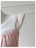 Bonnyshow  Elegant Pink Floral Midi Dress For Women Sleeveless A Line Romantic And Chic Simple And Stylish TH9794