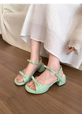Bonnyshow  Summer Cover Toe Thick Heel Women Sandals Fashion Butterfly-knot Dress Shoes Women's Dancing Party Prom Sandalias