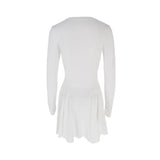 Bonnyshow Women's A-Line Dresses Autumn New Fashion Streetwear Long Sleeves O-Neck Casual Slim Dress Sexy Club Party Female Knitted Dress
