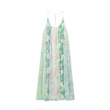 Bonnyshow  Summer Women's New Dress 2025 Fashion Print Loose V-neck Camisole Summer Holiday Dress Women's Chic Youth Long Dresses