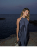 Bonnyshow  Summer Halter Backless Solid Silk Dresses Sleeveless Satin Minimalist 2025 Summer Elegant Evening Vestido Beach Party Lady Robe