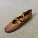 Bonnyshow  Flats Mary Jane Shoes Women Retro Sole Leather Ballet 2025 Spring Trend Dress Elegant Shoes Casual Shallow Comfort Zapatos Mujer