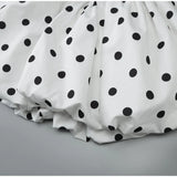 Bonnyshow  Sexy Polka Dot Halter Bubble Mini Dress Women Fashion Backless Lace Up Slim Puffy Dresses Lady Summer Chic Street Party Vestidos