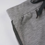 Bonnyshow  Grey Loose Straight Sweatpants Streetwear y2k Lace-up Low Rise Side Striped Stitching Casual Pants Women Harajuku Capris