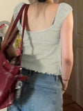 Bonnyshow  Basic V-neck Bow Sleeveless T-shirt Summer Solid Crop Shirring Backless Top Ruffles Chic All-match Slim Outfits