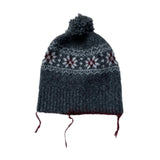 Bonnyshow Women vintage Wool Blend Knitted Hat Christmas Snowflake Clashing Hand-embroidered  Men Cold Cap Winter Warm Ear Protection