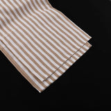 Bonnyshow  Brown Striped Thin Trouser 2 Piece Set Women V-neck Half Sleeve Lace-up Cardigan Blouse Summer Simple  Fashion Casual Pants Sets