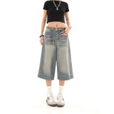 Bonnyshow Y2k Vintage Baggy Jorts Jeans Wide Leg Harajuku Shorts Denim Pants Korean Streetwear Fashion Loose Trousers Summer