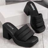 Bonnyshow  Size 35-43 Brand New Ladies Platform Summer Sandals Fashion Solid Wedges High Heels Women's Slippers Casual Party Woman Slides