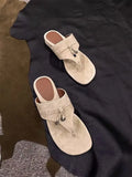 Bonnyshow  Summer New Fashion Versatile Flat Toe Flip-flops Women's Outdoor Holiday Beach Shoes Casual Sandals