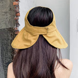 Bonnyshow Summer Women Sun Hat Wide Brim Empty Top Fisherman Cap for Female Lady Outdoor Sunshade Bucket Hats Foldable Panama Caps